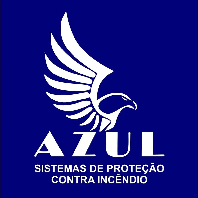 Azul Sistemas de Proteção Contra Incêndio — águia branca sobre fundo azul